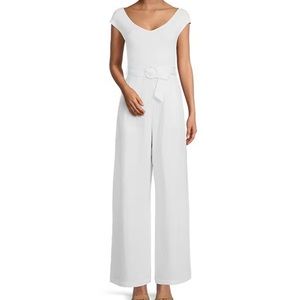 Ted Baker London  - TABBIA White/Ivory Knitted Bodice Wide-Leg Jumpsuit. NWOT